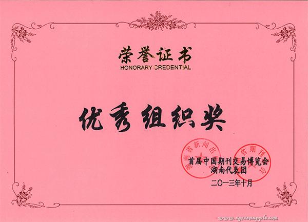 2013年10月，青苹果在首届中国期刊交易博览会中获湖南省新闻出版局、湖南省期刊协会颁发的“优秀组织奖”。 